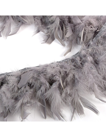 Frange plumes - Gris moyen
