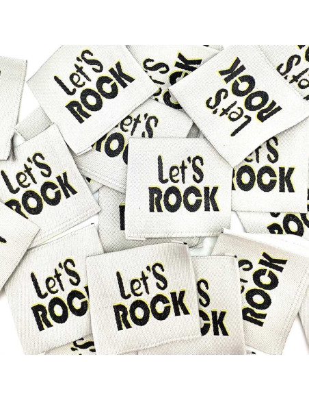 Lot de 5 étiquettes tissées à coudre Let´s Rock
