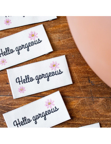 Lot de 5 étiquettes à coudre - Hello gorgeous