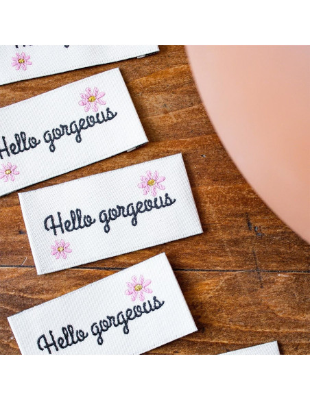 Lot de 5 étiquettes à coudre - Hello gorgeous