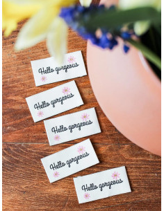 Lot de 5 étiquettes à coudre - Hello gorgeous 2