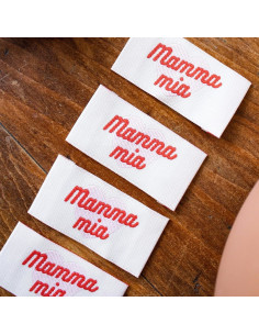 Lot de 5 étiquettes à coudre - Mammia mia