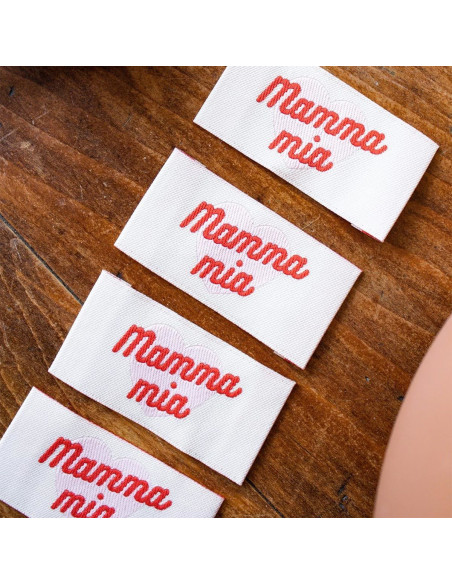 Lot de 5 étiquettes à coudre - Mammia mia
