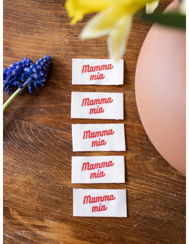 Lot de 5 étiquettes à coudre - Mammia mia
