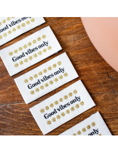 Lot de 5 étiquettes à coudre - Good vibes only