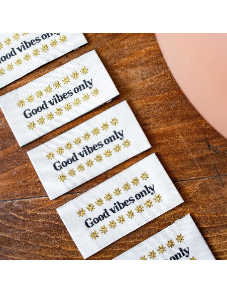 Lot de 5 étiquettes à coudre - Good vibes only