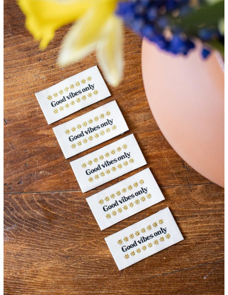 Lot de 5 étiquettes à coudre - Good vibes only