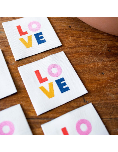 Lot de 5 étiquettes à coudre - LOVE