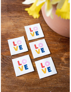 Lot de 5 étiquettes à coudre - LOVE 2