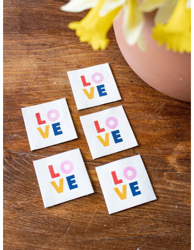 Lot de 5 étiquettes à coudre - LOVE