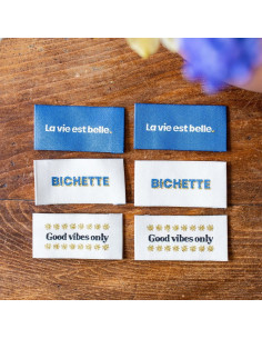 Lot de 6 étiquettes à coudre - Assortiment Good Vibes