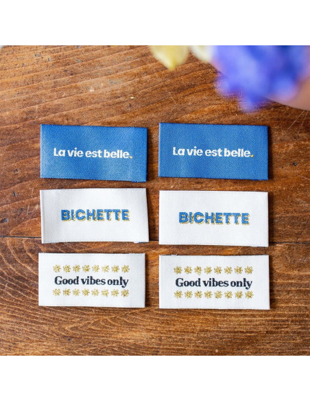 Lot de 6 étiquettes à coudre - Assortiment Good Vibes