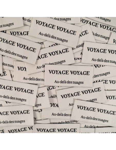 Lot de 5 étiquettes tissées - Voyage
