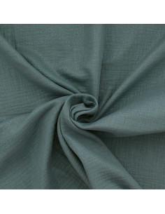 Tissu double gaze de coton irisé - Gris bleu