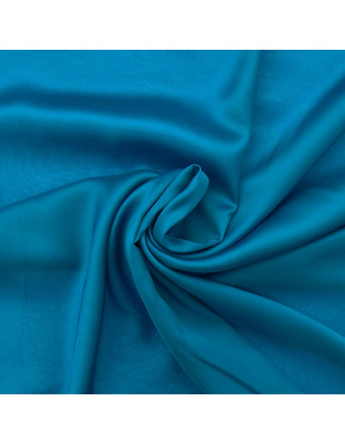 Tissu satin de viscose - Bleu