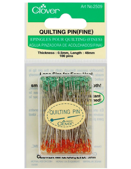 Boite de 100 épingles super-fines pour quilting Clover