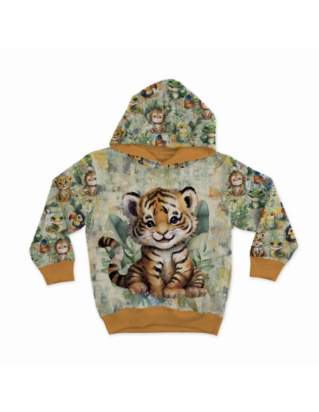 Panneau tissu sweat léger 40 cm x 50 cm - Tigre tropical