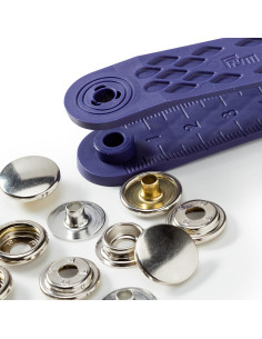 Boite de 10 boutons pression sport camping Nickel avec outil 15 mm 2