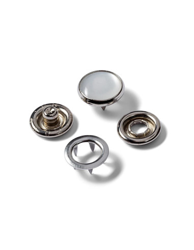 Recharge de 6 boutons pression jersey 12 mm Nacré