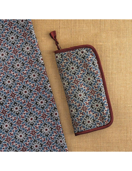 Etui pour aiguilles à tricoter double pointes Ajrak Lantern Moon