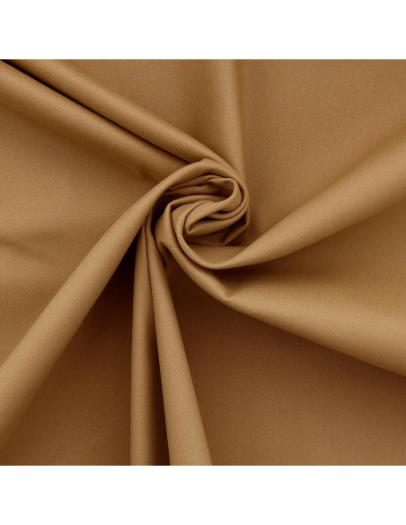 Tissu gabardine de coton stretch - Beige doré