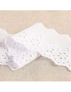 Broderie Anglaise fleurs festonnée Lily - Blanc