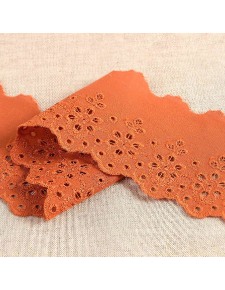 Broderie Anglaise fleurs festonnée Lily - Rouille