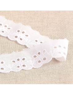 Broderie Anglaise fleurs festonnée Inaya - Blanc