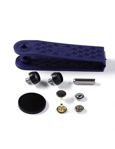 Boite de 24 rivets 9 mm avec outil - Argent et Noir