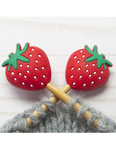 Bouchons stoppeurs de mailles pour aiguilles à tricoter - Fraises