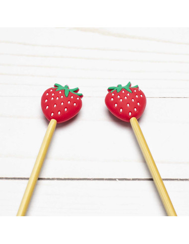 Bouchons stoppeurs de mailles pour aiguilles à tricoter - Fraises