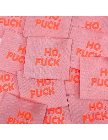 Lot de 5 étiquettes tissées à coudre Ho, Fuck