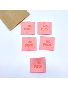 Lot de 5 étiquettes tissées à coudre Ho, Fuck 2