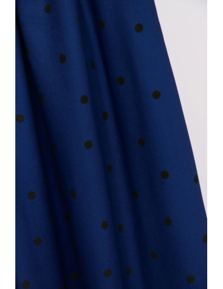 Tissu crêpe de viscose Jolly Dots - Bleu cobalt