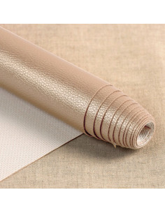 Coupon simili Karla Star 140 cm x 50 cm - Taupe foncé métallisé