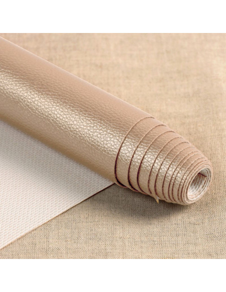 Coupon simili Karla Star 140 cm x 50 cm - Taupe foncé métallisé