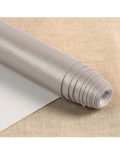Coupon simili Karla Star 140 cm x 50 cm - Gris clair métallisé