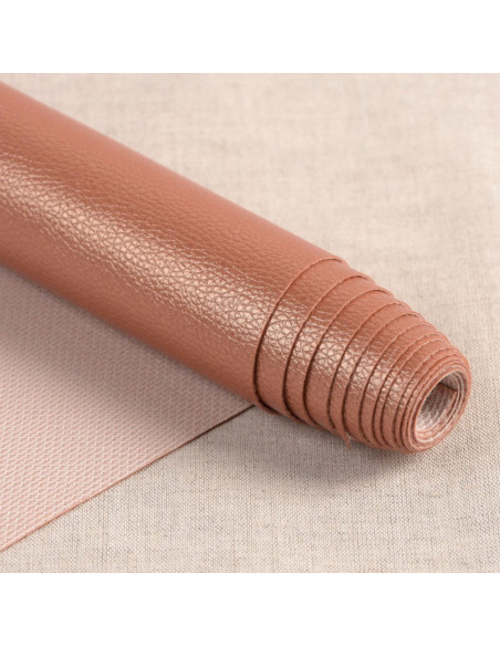 Coupon simili Karla Star 140 cm x 50 cm - Marron glacé métallisé