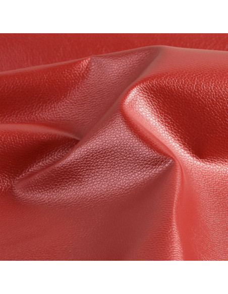 Coupon simili Karla Star 140 cm x 50 cm - Rouge foncé métallisé