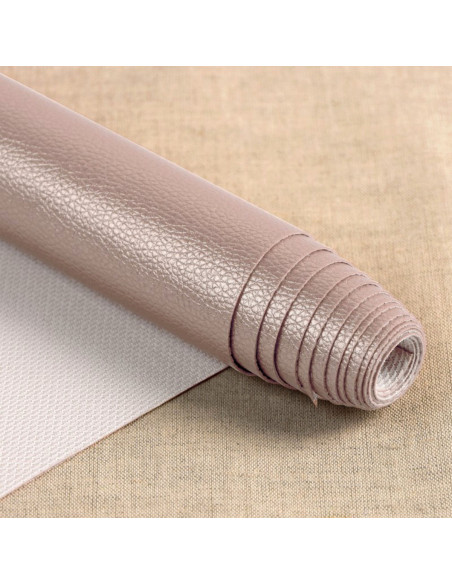 Coupon simili Karla Star 140 cm x 50 cm - Rose métallisé