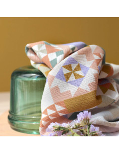 Tissu crêpe Marocain de viscose Patchwork Mauve - La Maison Naïve 2