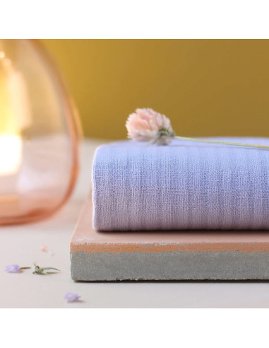 Tissu coton tissé petits carreaux Mauve - La Maison Naïve