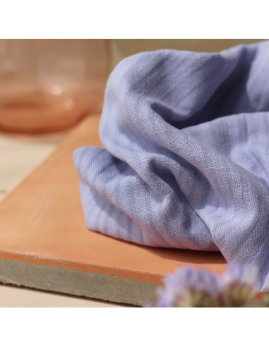 Tissu coton tissé petits carreaux Mauve - La Maison Naïve