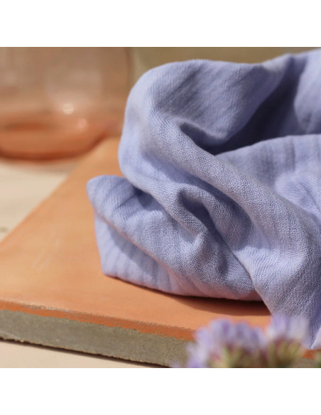 Tissu coton tissé petits carreaux Mauve - La Maison Naïve