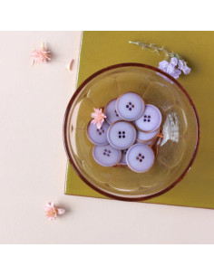 Bouton corozo à fin rebord 20 mm - Mauve
