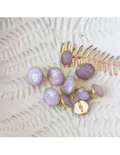 Bouton de bottine pailleté or - Lilas