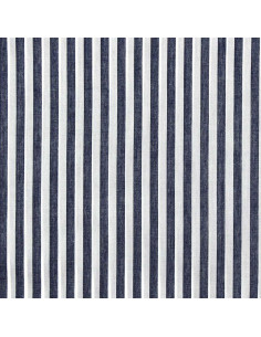Tissu popeline de coton - Rayures larges - Bleu marine 2