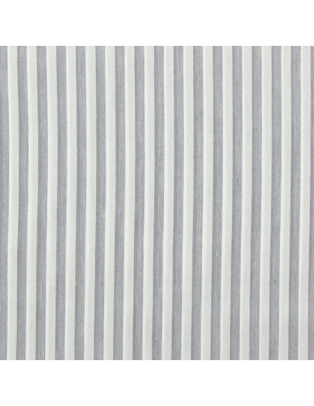 Tissu popeline de coton - Rayures larges - Gris