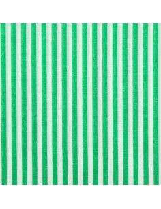 Tissu popeline de coton - Rayures larges - Vert 2