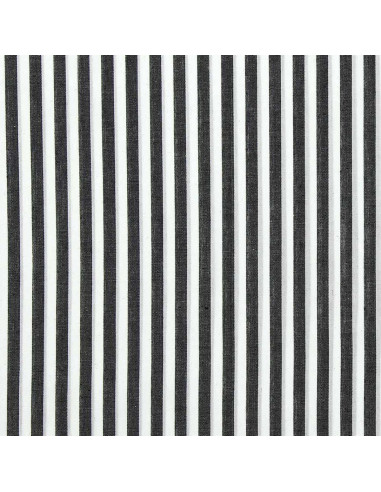 Tissu popeline de coton - Rayures larges - Gris foncé